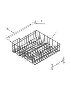 Upper Rack And Track Parts Diagram and Parts List for 66513009N510  Kenmore Dishwasher