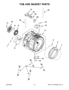 Tub And Basket Parts Diagram and Parts List for IFW5900HW2  Whirlpool Washer