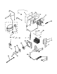 Upper Unit Parts Diagram and Parts List for KSSO36FTX18  KitchenAid Refrigerator