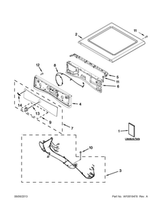 Top And Console Parts Diagram and Parts List for WGD88HEAW2  Whirlpool Dryer