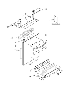 Door And Panel Parts Diagram and Parts List for KDTM354DSS0  KitchenAid Dishwasher