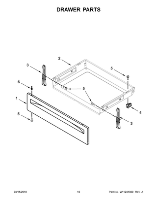 Drawer Parts Diagram and Parts List for WFE510S0HB0  Whirlpool Range