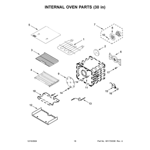 Internal Oven Parts (30 In) Diagram and Parts List for KFDC558JMH03  KitchenAid Range
