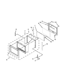 Upper Oven Door Parts Diagram and Parts List for KEBS209ESS00  KitchenAid Wall Oven