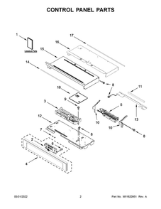 Control Panel Parts Diagram and Parts List for WOS31ES7JS20  Whirlpool Wall Oven