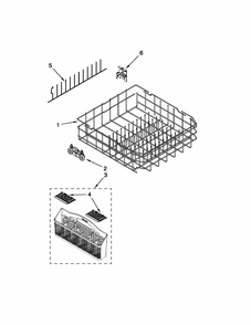 Lower Rack Parts Diagram and Parts List for 66515049K112  Kenmore Dishwasher