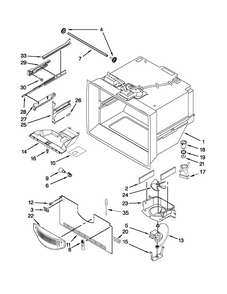 Freezer Liner Parts Diagram and Parts List for 59679213014  Kenmore Refrigerator