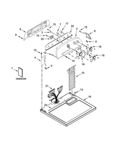 Top And Console Parts Diagram and Parts List for WGD4810EW1  Whirlpool Dryer