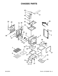 Chassis Parts Diagram and Parts List for 66475123610  Kenmore Range
