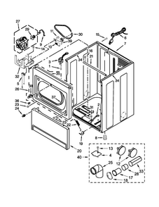 Cabinet Parts Diagram and Parts List for WGD5810BW0  Whirlpool Dryer