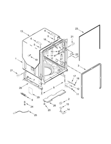 Tub And Frame Parts Diagram and Parts List for WDT790SLYM3  Whirlpool Dishwasher