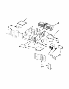 Air Flow Parts Diagram and Parts List for IMH160DW0  Whirlpool Microwave