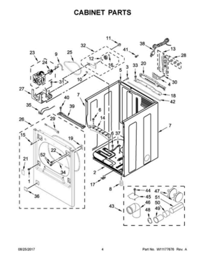 03 - Cabinet Parts Diagram and Parts List for WGD8500DC4  Whirlpool Dryer