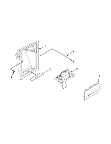 Dispenser Parts Diagram and Parts List for WRS325FDAD02  Whirlpool Refrigerator