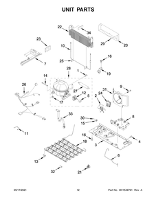 Unit Parts Diagram and Parts List for WRF532SMHV03  Whirlpool Refrigerator