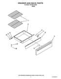 DRAWER AND RACK PARTS Diagram and Parts List for YGY397LXUQ05  Whirlpool Range