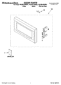 DOOR PARTS Diagram and Parts List for YKCMS1555RWH1  KitchenAid Microwave