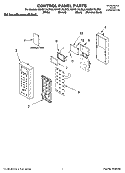CONTROL PANEL PARTS Diagram and Parts List for KHHS179LWH5  KitchenAid Microwave