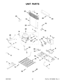 Unit Parts Diagram and Parts List for WRF532SMHZ06  Whirlpool Refrigerator