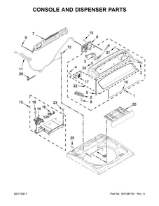 Console And Dispenser Parts Diagram and Parts List for WTW7300DW2  Whirlpool Washer
