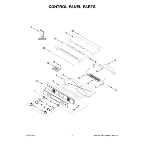 Part Location Diagram of W11684499 Whirlpool Skin, Control Panel (Juniper)