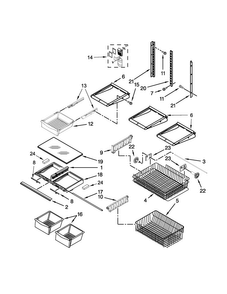 Shelf Parts Diagram and Parts List for WRB329LFBM00  Whirlpool Refrigerator