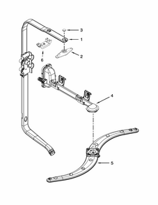 Upper Wash And Rinse Parts Diagram and Parts List for 66513229N412  Kenmore Dishwasher