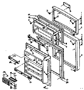 Door Parts Diagram and Parts List for 106U14ES2  Kenmore Refrigerator