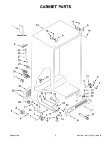 02 - Cabinet Parts Diagram and Parts List for ASI2175GRS10  Whirlpool Refrigerator
