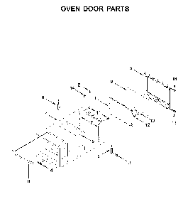 Oven door parts Diagram and Parts List for WOC54EC7HW04  Whirlpool Microwave