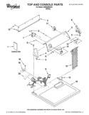 TOP AND CONSOLE PARTS Diagram and Parts List for WED4890XQ1  Whirlpool Dryer