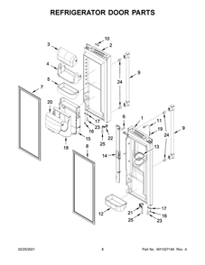 Refrigerator Door Parts Diagram and Parts List for MFI2269FRB03  Whirlpool Refrigerator