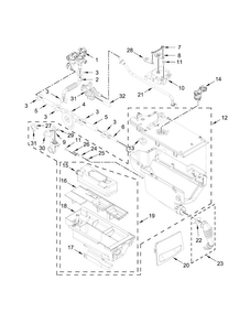 Dispenser Parts Diagram and Parts List for WFW92HEFBD0  Whirlpool Washer