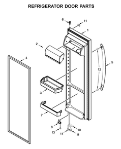 Refrigerator Door Parts Diagram and Parts List for WRS315SDHM04  Whirlpool Refrigerator