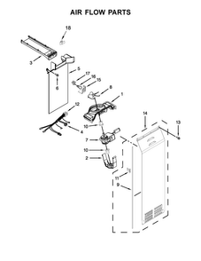 Air Flow Parts Diagram and Parts List for WRS576FIDM02  Whirlpool Refrigerator