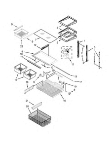 Shelf Parts Diagram and Parts List for WRB329DMBB00  Whirlpool Refrigerator