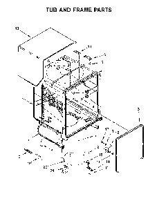 Tub and frame parts Diagram and Parts List for 66513479N413  Kenmore Dishwasher