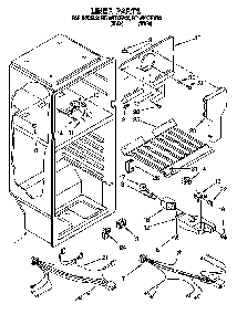 Liner Diagram and Parts List for RT14WKXFN00  Roper Refrigerator