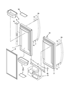 Refrigerator Door Parts Diagram and Parts List for 10672003010  Kenmore Refrigerator
