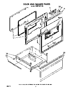 Door And Drawer Diagram and Parts List for RM978BXSN0  Whirlpool Range