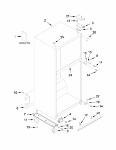 Cabinet Parts Diagram and Parts List for GARF19XXYK01  Whirlpool Refrigerator