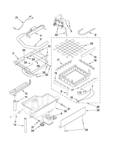 Evaporator, Ice Cutter Grid And Water Parts Diagram and Parts List for 10689582706  Kenmore Ice Maker