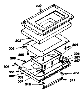 Oven Door Diagram and Parts List for 1553567201  Kenmore Range
