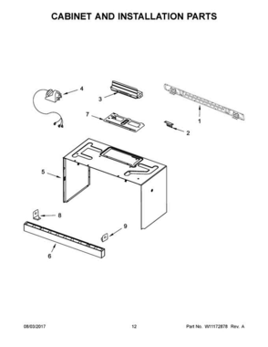 07 - Cabinet And Installation Parts Diagram and Parts List for KHMS2040BW2  KitchenAid Microwave Oven Combo
