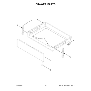 Drawer Parts Diagram and Parts List for YWSES7530RV0  Whirlpool Wall Oven