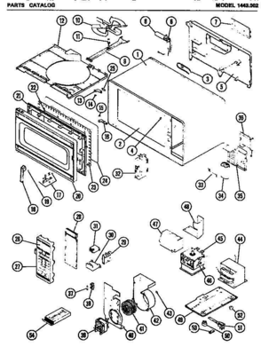 01 - Page 1 Diagram and Parts List for 1443002  Whirlpool Microwave