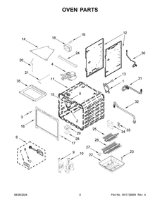 05 - Oven Parts Diagram and Parts List for KFGC506JPA07  Whirlpool Range