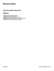 Cover Sheet Diagram and Parts List for KSMPCA0  KitchenAid Mixer