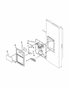Dispenser Front Parts Diagram and Parts List for 59679242015  Kenmore Refrigerator