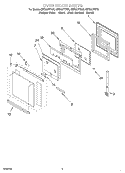 OVEN DOOR Diagram and Parts List for GBD307PDS6  Whirlpool Wall Oven